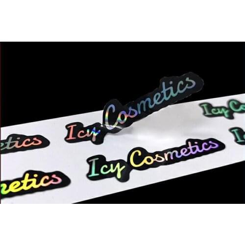 50PCS Laser Holographic Colorful Brand Name Stick Label For Lip Gloss Tube