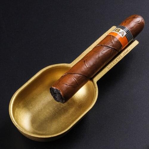Metal Cigar Ashtray Single Cigar Holder Ash Slot Tobacco Cigarette Ashtray Gift Box