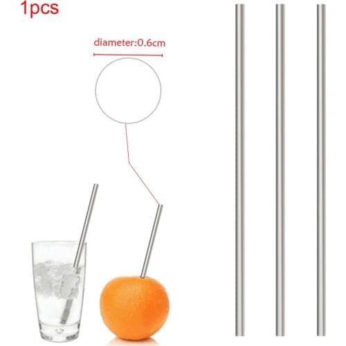 Reusable Straw Drinking Stainless Steel Metal Straw with Cleaner Brush for Mugs Bar Accessories Portable Drinking Tube Gifts