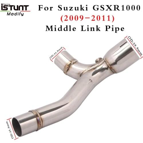Motorcycle exhaust Escape muffler Modified middle link pipe Y pipe Slip on for Suzuki GSXR1000 GSXR 1000 K9 2009 2010 2011