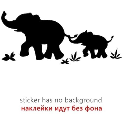 Elephant Mom & Baby Vinyl Decal Car Sticker Waterproof Auto Decors on Bumper Window Laptop