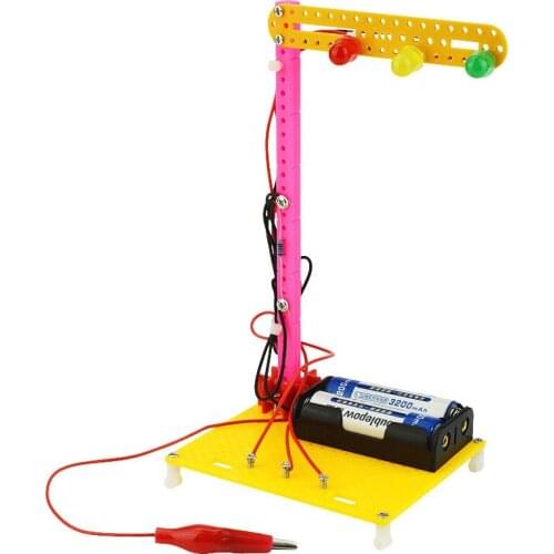 DIY Science Experiment Traffic Lights Technological Invention Creative Electric Toy Handmade Assemble Toy for Student