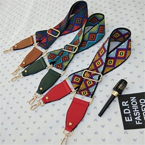 HJKL Nylon Colored Belt Bag Strap Accessories for Women Rainbow Adjustable Shoulder Hanger Handbag Straps pasek do torebki gift