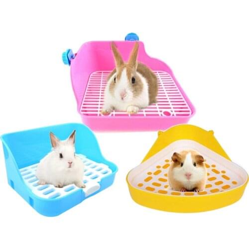 Hamster Pet Cat Rabbit Corner Toilet Litter Trays Clean Indoor Pet Litter Training Tray For Small Animal Pets cat box pets