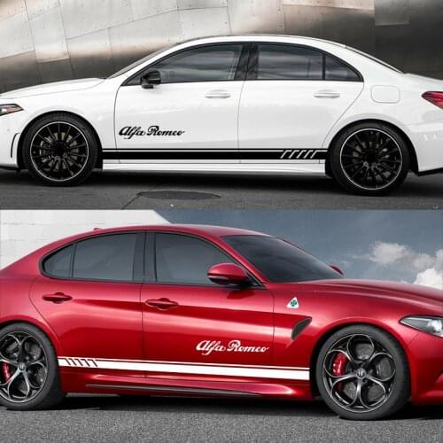 2pcs Stripe Style Side Stripes Car Both Body Stickers Decal for alfa romeo 159 147 156 giulietta 147 159 mito Car Accessories