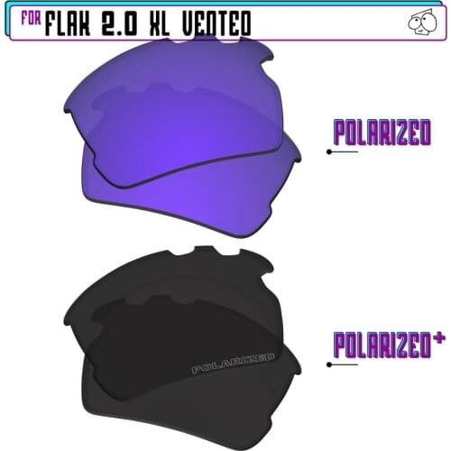EZReplace Polarized Replacement Lenses for - Oakley Flak 2.0 XL Vented Sunglasses - BlackP Plus-PurpleP