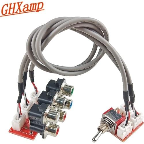 GHXAMP Preamplifier Audio Signal Switching Board 2-Way Stereo Audio Source Switcher With 6-Hole Lotus Socket Diy 1pc