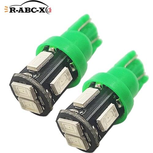 RUIANDSION 2X LED T10 W5W 5730SMD 12V Green Pink Purple Car Clearance Light Instrument Panel Bulb Warning Signal Dome Lamp 120Lm