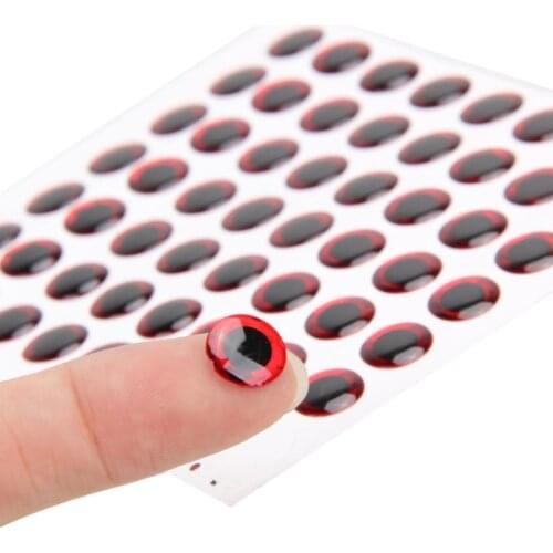Sikiwind 100Pcs* 3mm/7mm/12mm/16mm/20mm Red 3D Holographic Fishing Lure Eyes, Fly Tying, Jig Crafts Dolls Lure Baits