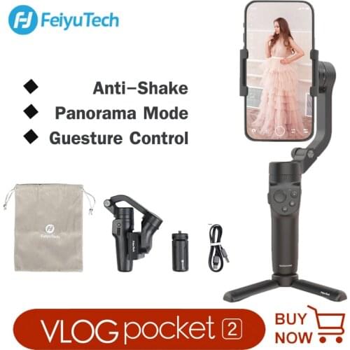 FeiyuTech Vlog Pocket 2 Smartphone Gimbal Stabilizer Foldable Pocket Vlog Gimbal for iPhone 11 Huawei P30 Samsung