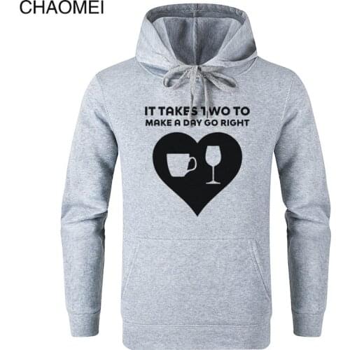 It Takes Two To Make a Day Go Right Hoodie Men Women 2019 Warm Fleece Sweatshirts Heart-shaped Print Pullovers Hoody C20