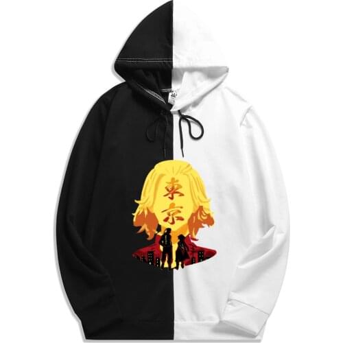 Summer Autumn Man Anime Tokyo Revengers Print Simplicity Loose Patchwork Thin Hoodies Pullover Tops Daily