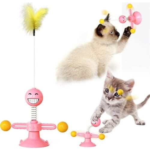 Funny Cat Toy Turntable Funny Cat Stick Pet Windmill Portable Interactive Toy Puzzle Training Pet Supplies