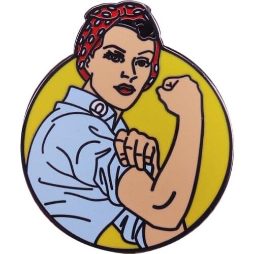 Rosie The Riveter Brooch female empowerment Badge Feminist Icon Pins Women Power Gift