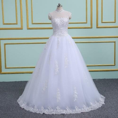 Bride Dress Mariage robe Bridal Gowns O-neck Wedding Dresses 2019 Plus Size Custom-Made A-Line Vestido De Noiva Wedding Dress