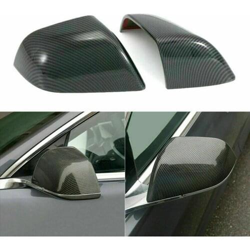 1Pair For Tesla Model 3 Model S Rear View Side Mirror Cover Case Trim ABS Carbon Fiber Style Car Rearview Mirror Protector