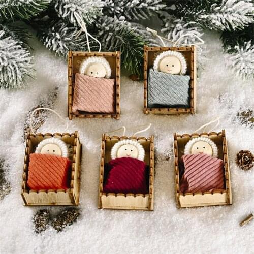 2021 christmas ornament gift wooden pendant best wishes doll happy new year ornament noel party party decoration home navidad