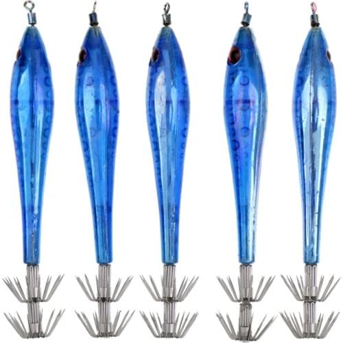 5pcs Luminous Fishing Lures Baits Squid Hooks Octopus Hooks Cuttlefish Octopus