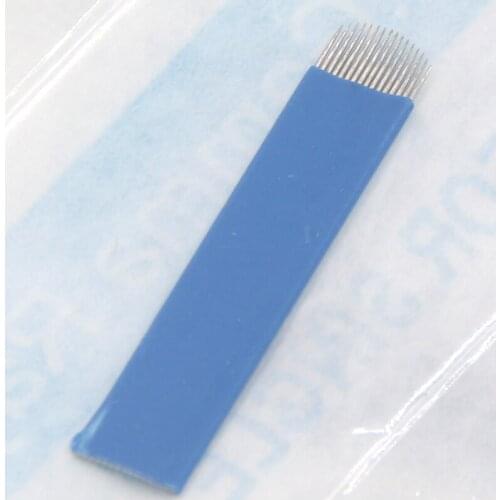50pcs professional permanent makeup u shape blade 16pin microblading needles for eyebrow beauty tattooing