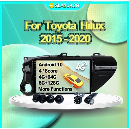6+128G For Toyota Hilux 2015 2016 2017- 2020 Android Auto Multimedia Video Car Radio Navigation GPS 4G Carplay DVD No 2din 2 din