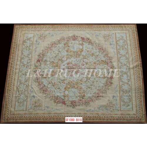 Free shipping 8'x10' French Aubusson weave rug hand woven carpet original oriented rug royal style