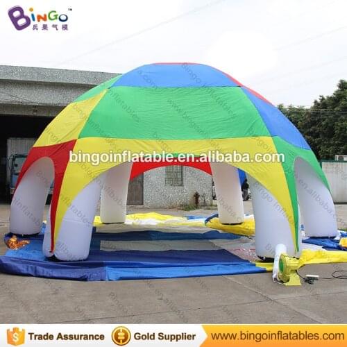 Free Shipping rainbow Inflatable six legs spider Tent 8 meters dia blow up tent with air blower for outsides toy tents