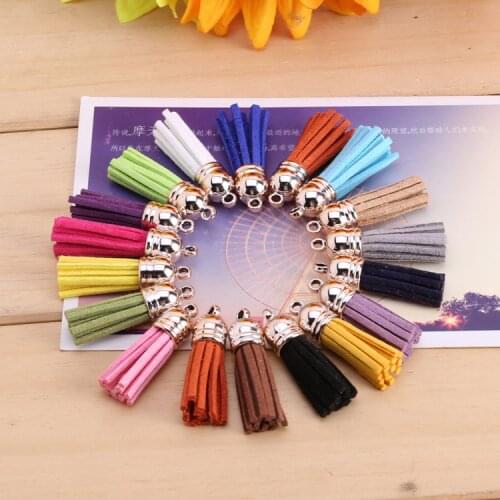 20Pcs/lot Suede Tassel Fringe DIY Clothing Package Key Chain Bag Findings Pendants Crafts Handmade Jewelry Making Accessories
