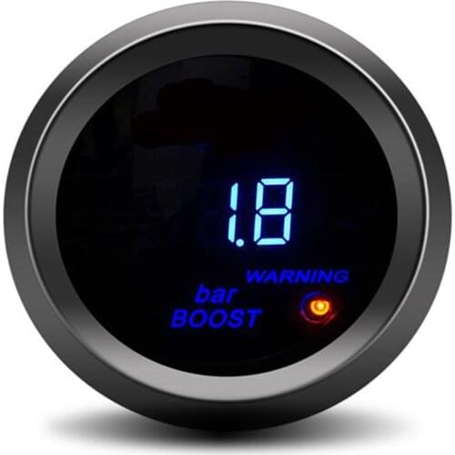 Digital Turbo Boost gauge Bar Type 2inch 52MM Auto Car Blue Led Turbo Boost Meter With Sensor manometri turbo bar pressure