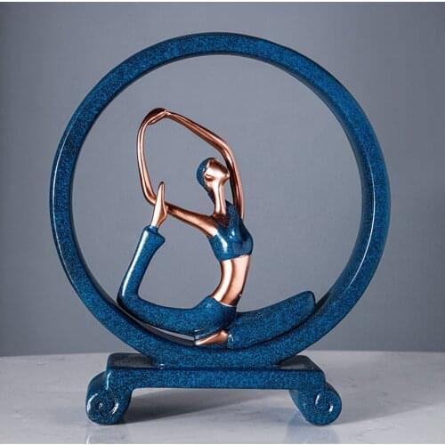 Nordic Style Home Decorations Yoga Girl Resin Crafts Ornaments Living Room TV Cabinet Office Knickknack Figurine Furnishings