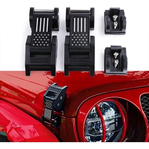Hood Latches Aluminum Hood Catch, Latch Locking Hood Catch Kit for Jeep Wrangler 2007-2018 JK JKU 2018-2020 JL JLU
