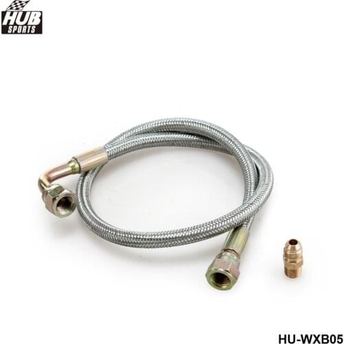 Jdm 24" Turbo Oil Feed Inlet Line Kit T3/T4 For Toyota Nissan Stainless Braided Line HU-WXB05