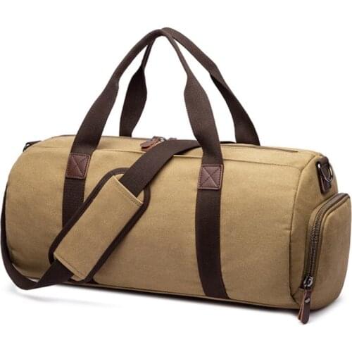 Retro Classic Outdoor Travel Bag Shoulder Bag High-Quality Canvas Handbag Fashion New Large-Capacity Messenger Bag + Shoe Bag