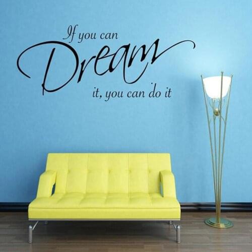 Creative Dream It Wall Decor Quote Wall Stickers For Drawing Room Decor Wall Decals Room Vinyl Sticker Sticker Murals