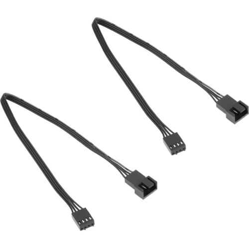2pcs Motherboard 4Pin Female to PWM Fan 4Pin Male Power Extension Cable Adapter Splitter Extension Cable Wire Cord Cooling Parts