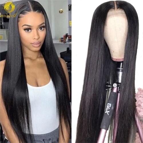 Mishell Hair Straight Lace Front Human Hair Wigs For Women Brazilian Frontal Wig Pre Plucked