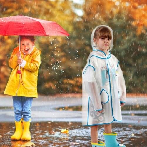 Fashion Kids Raincoat Waterproof Rain Poncho Clear Transparent Tour Children Raincoat Student Rainsuit Protective Covers