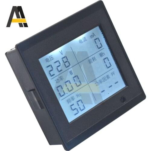 AC80-300V LCD Digital Display Voltage Current 20A Electricity Meter 0-999KW Frequency Meter Multi-function Power Factor Tester