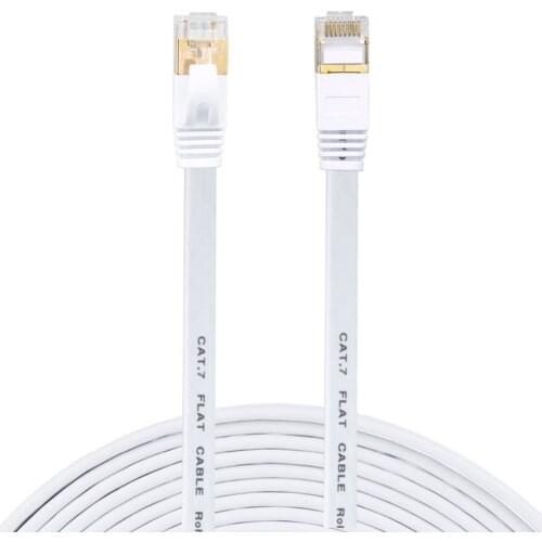 New 30m 100FT CAT7 RJ45 Patch flat Ethernet LAN Network Cable For Router Switch gold plated
