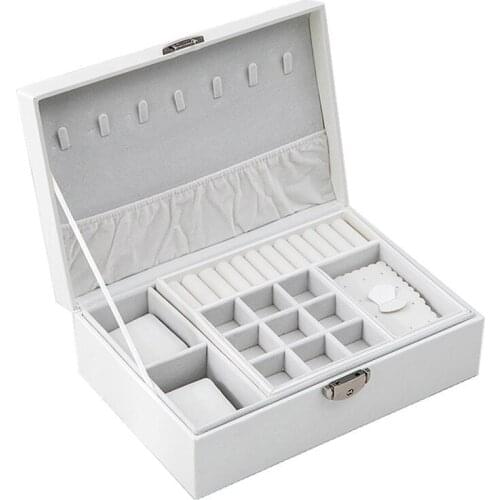 Newly Jewelry Storage Box Creative Leather Portable Multi-layer Makeup Storage Box PU Watch Box Necklace Holder