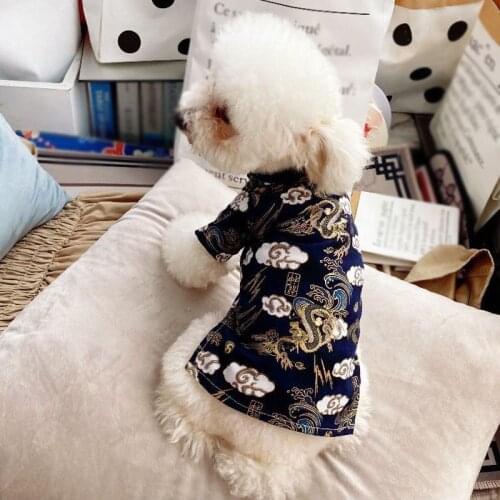 Pet Dog Clothes Winter Dog Coat Jacket Dog Tang Suit For Chinese New Year Spring Festival Pet Clothing Dogs Costume