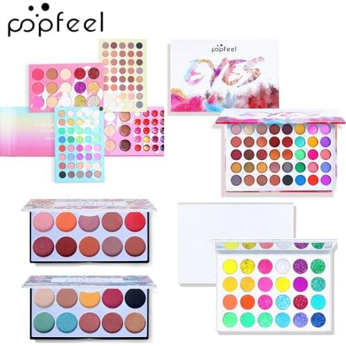 POPFEEL Eyeshadow Palette, 4 in1 Color Board Makeup Palette Set Highly Pigmented Glitter Metallic Matte Shimmer EyeShadow