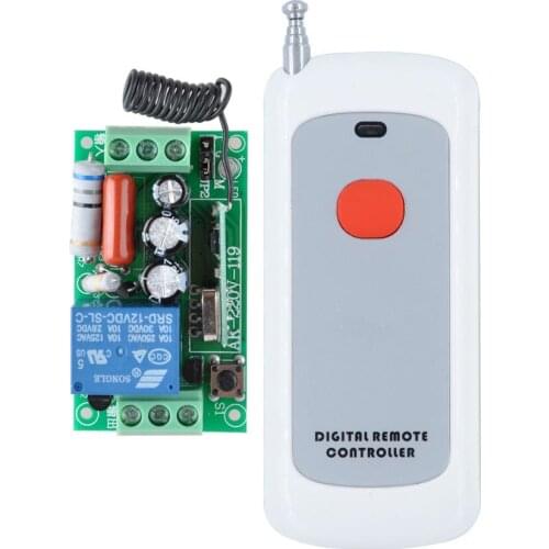 AC 220V 1CH 10A Relay RF Wireless Remote Control Switch Wireless Light Switch 1Button Remote Controller 315Mhz/433Mhz
