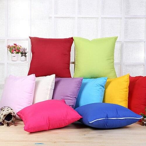 Pull Plush solid pillow case Sofa backrest pillowslip 45*45cm 10 colors Soft cozy healthy with zipper LX4916