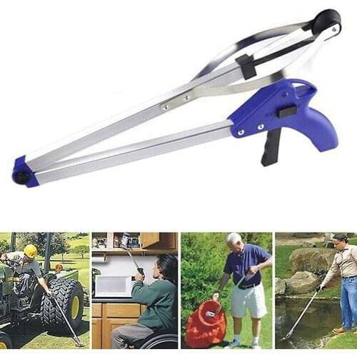 1PCS Folding Household Garbage Picker Alloy Trash Grabber For Garden Leaves Up Waste Pick Garbage Tool Clip Cleaning Tool G M2K2