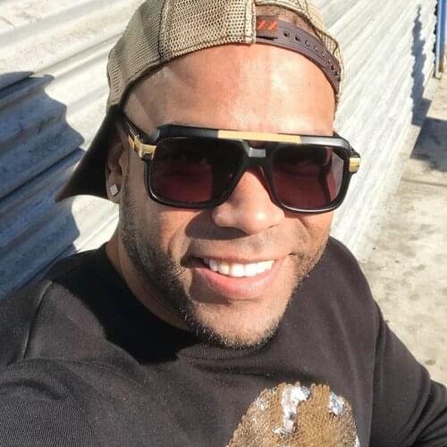 Oulylan Oversized Sunglasses Men Women Vintage Metal Goggles Sun Glasses Female UV400 Big Frames Sunglass Gradient Eyewear Male