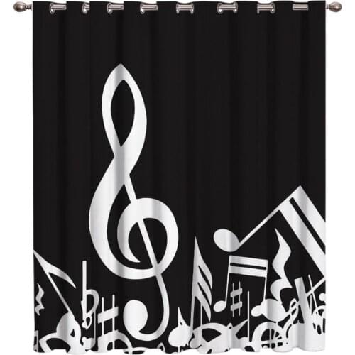 Modern Custom Music Symbol Window Curtains Bedroom Kitchen Living Room Decoration Items Window Curtains for Living Room
