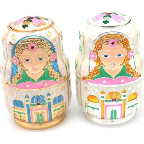 Special offer Russian Baby Style Metal Enamel Craft Matryoshka Toothpick Holder Home Decorative