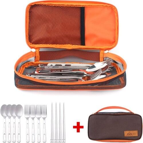 Tableware Storage Bag Hand Tote Carry Case Chopsticks Spoon Fork Holder For Outdoor Camping Hiking Picnic BBQ Travel Picnic Set