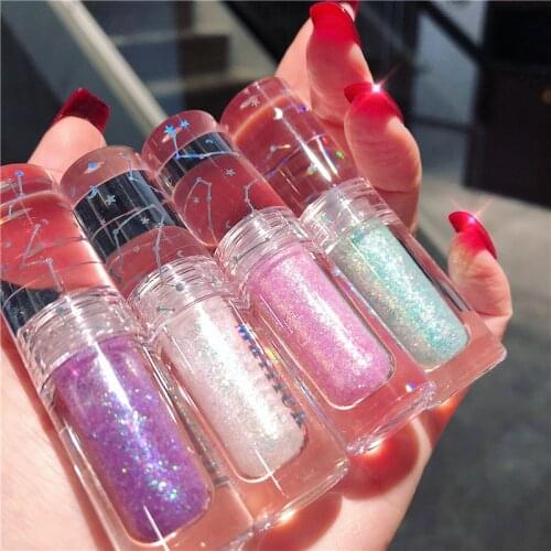 6 Colors Liquid Eyeshadow Diamond Glitter Waterproof Long Lasting Metal Shimmer Glow Glitter Single Eyeshadow Easy To Makeup