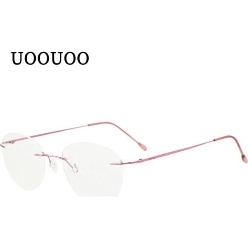 UOOUOO Anti Blue Light Ultralight Frameless 100% Titanium IP plated Glasses prescription customized titanium glasses frame T022